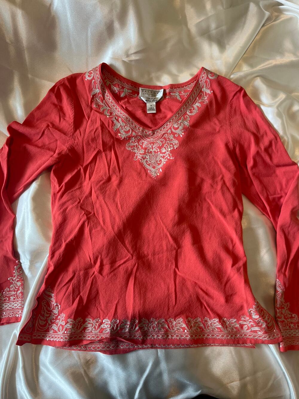 Fairycore sequined Vintage curvy long sleeve top